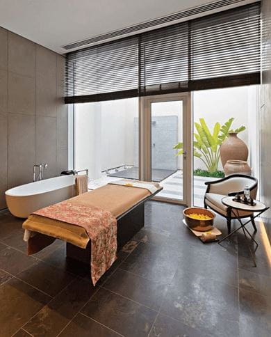A treatment room at The Oberoi Spa